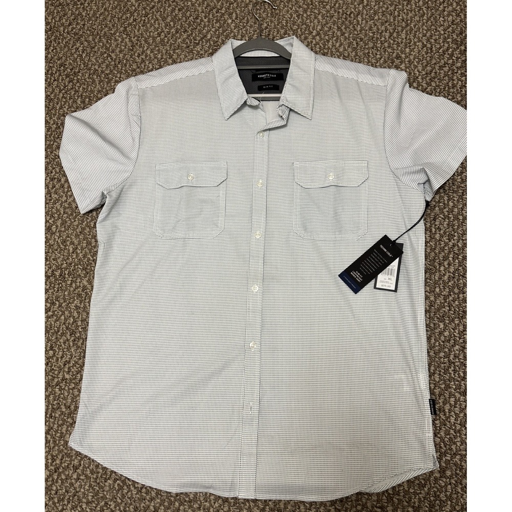 Kenneth Cole Light Weight Woven Men's  Shirt XL Slim Fit  NWT